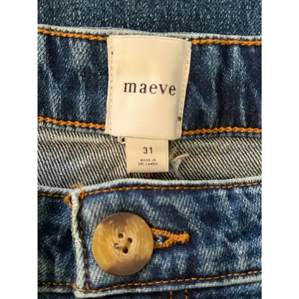 Anthropologie Maeve Wide Leg Embroidered Strawberry Jeans NWT 31 - Picture 5 of 5